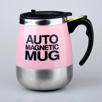 400ML magnetized Креативная чашка для смешивания из нержавеющей стали, многоцелевой, Автоматическое смешивание чашка для кофе с молоком, анти-скальдинг, чашка с крышкой - Цвет: 400ML magnetized