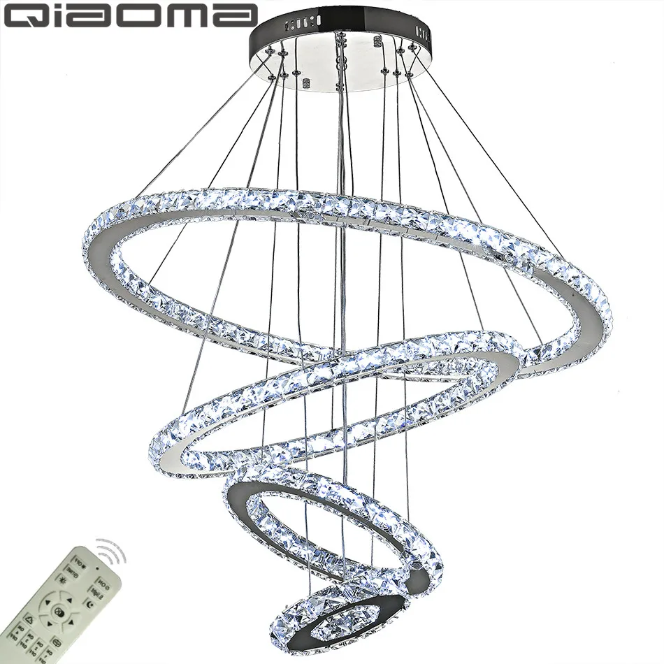 Зеркало из нержавеющей стали Хрустальное алмазное освещение 4 кольца