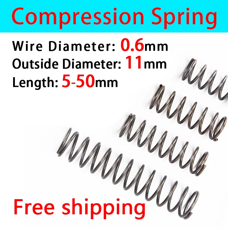 

Spot Pressure Spring Compressed Spring Return Spring Release Spring Wire Diameter 0.6mm / Outer Diameter 11mm Custom Made