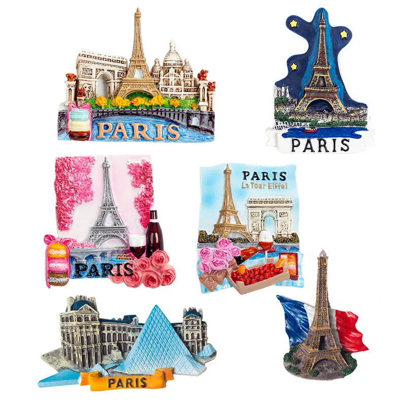 Eiffel Tower Paris Tourist Souvenir Favorite Travel Resin 3D Fridge Magnet 
