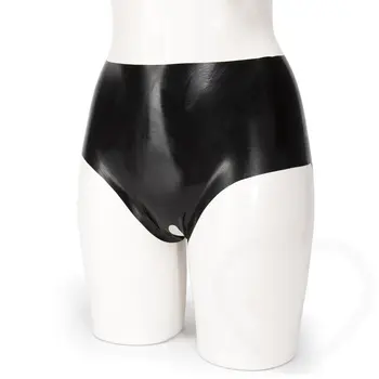 

Special Offer In Stock Latex Crotchless Knickers Sexy Latex Rubber Briefs open crotch Hot Underwear S-L Size Black Only