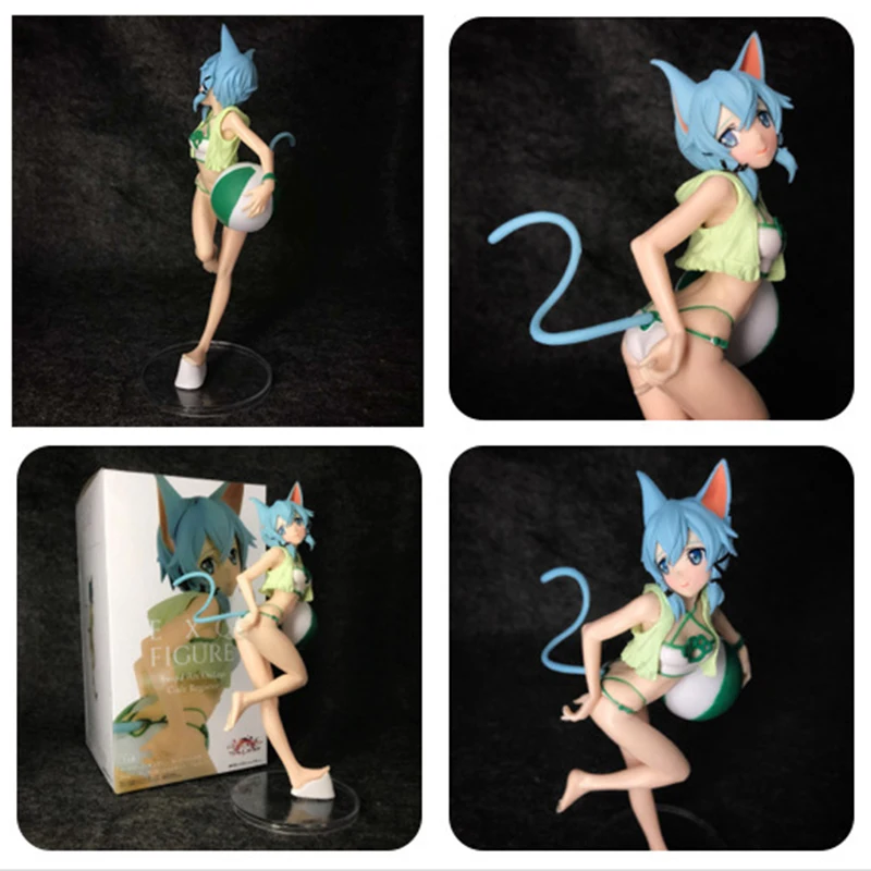 12cm Sword Art Online Asada Shino Action Figure Anime Sexy Girls PVC Swimsuit Collection Model Dolls Toys for Boys Gifts | Игрушки и