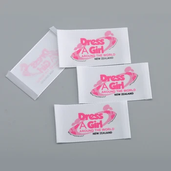 

1000pcs/lot customized design polyester satin garment labels/clothing labels/silk screen printed label tag THREE color PL-005
