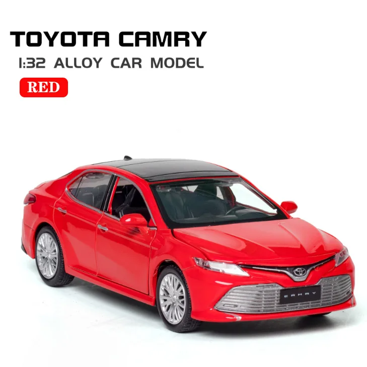 1:32 8th Camry Diecasts & Toy Vehicles Toy Metal Toy Car Model Wheels High Simulation Sound Light Pull Back Collection Kids Toys 8