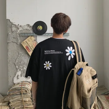 

ZHIJING Trend MEN'S Short Sleeve Cool Fashion Daisy Printed Design Short Sleeve T-shirt Short Sleeved Clothes Men T Shirt