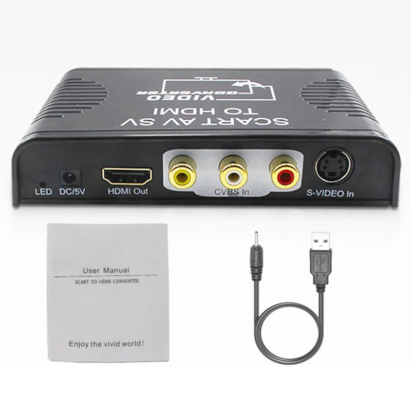 S- Ʈ AV Scart-HDMI ȯ ġ ڽ, 3-in-1 Scart + S- Ʈ AV RCA-HDMI ȯ