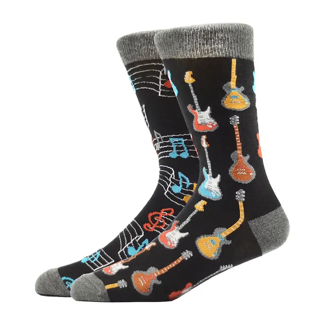 High Quality Combed Cotton Socks Food Pattern Long Tube Funny Happy Men Socks Colorful Novelty Skateboard Crew Casual Crazy Sock HK34001-8