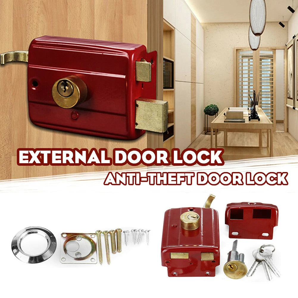 Профессиональный Аксессуар Deadbolt Домашняя безопасность сверхмощный прочный легко установить крытый красный спальня Противоугонная дверь замок Универсальный