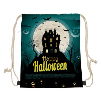 

Aulaygo Halloween Drawstring Bags Terror Skull Party Backpack Women Polyester Children Shoulder Bag For Ladies Shoes Travel Bag