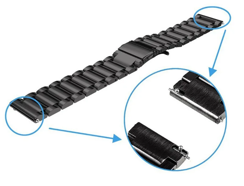 Металлический ремешок для 22 мм 20 мм samsung Galaxy Watch Active 46 42 мм gear S3 S2 браслет ремешок для Huami Amazfit GTR/Bip huawei watch GT
