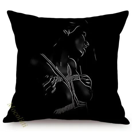 Black Sexy Art Dreaming Woman Design Throw Pillows Case Sexy Ass Butt Cotton Linen Home Decoration Room Sofa Chair Cushion Cover K167-13