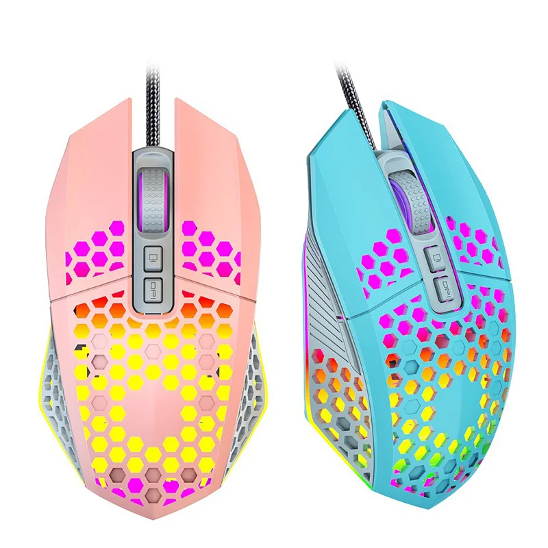G1 Lightweight Gaming Mice Mouse High Quality 3200DPI USB RGB Flowing Backlit Light Wired PC Laptop Computer Honeycomb Shell | Компьютеры
