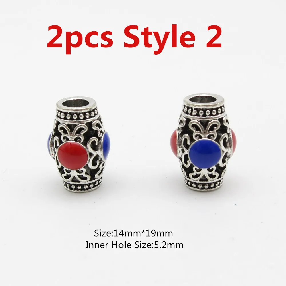 2pcs Style 2 Комплект из 2 предметов, 4 шт Толщина blue viking, подвязанные лентой, с объемной волной, бороды, дредлоки, для увеличения объема, бусины кольца трубки для Аксессуары для волос - Цвет: 2pcs Style 2