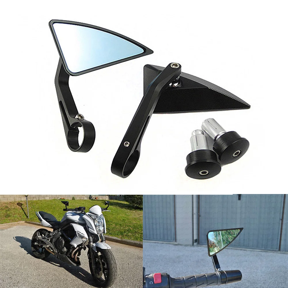 

For SUZUKI GSR600 GSR750 SV1000 SV650 GSX-R150 GSX-R1000 Motorcycle Cafe Racer Side Handle Bar End Mirror Blue Glass Mirrors