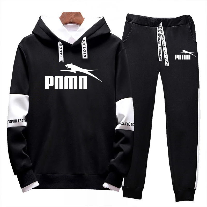 Autumn Winter Hooded Thick Male Casual Tracksuit Men 2 Piece Sweatshirt + Sweatpants Set Patchwork Men's Sportswear Sets Autumn Winter Hooded Thick Male Casual Tracksuit Men 2 Piece Sweatshirt + Sweatpants Set Patchwork Men's Sportswear Sets