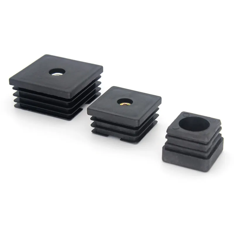 Rectangular Pipe plugs with nut M8 hole,Square tube plug,Pipe Cover, Table and chair shelf mat Inner cap,Furniture feet