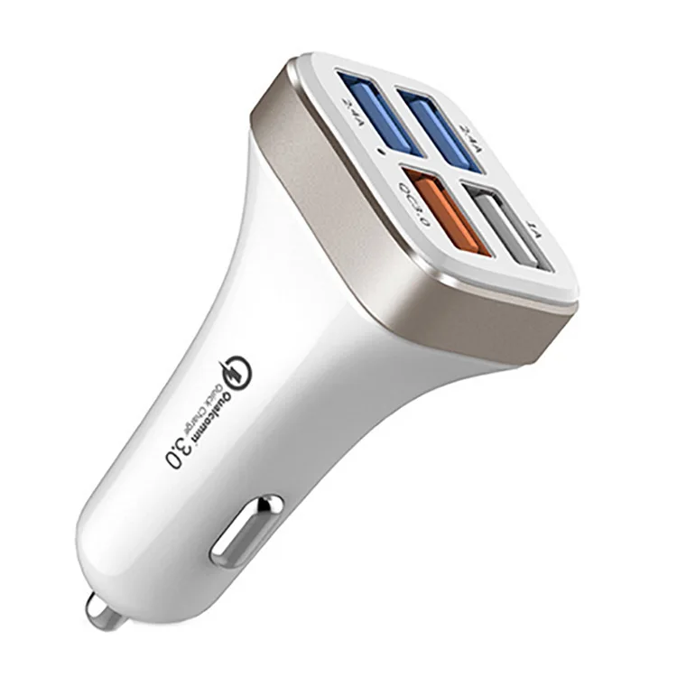 

New Style Car Charger Qc3. 0 + 2.4 USB Car Charger Fast Charge Metal Car Phone Charger Car Charge