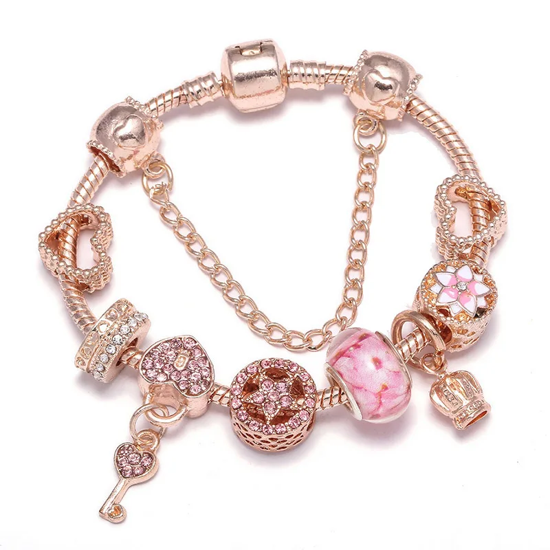 Boosbiy, роскошный бренд, женский браслет, уникальный, розовое золото, кристалл, очаровательный браслет для женщин, браслет из бусин, сделай сам и браслет, ювелирное изделие, подарок