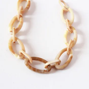 

3feet Chunky Oval Acrylic Chain, Ivory Plastic Chain,Open Links,Size 35mmx19mm