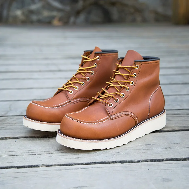 

Goodyear-Welted Vintage Genuine Leather Ankle Motorcycle Boots Top Quality Round Toe Men Casual Dress Work BLACK Boots Shoes