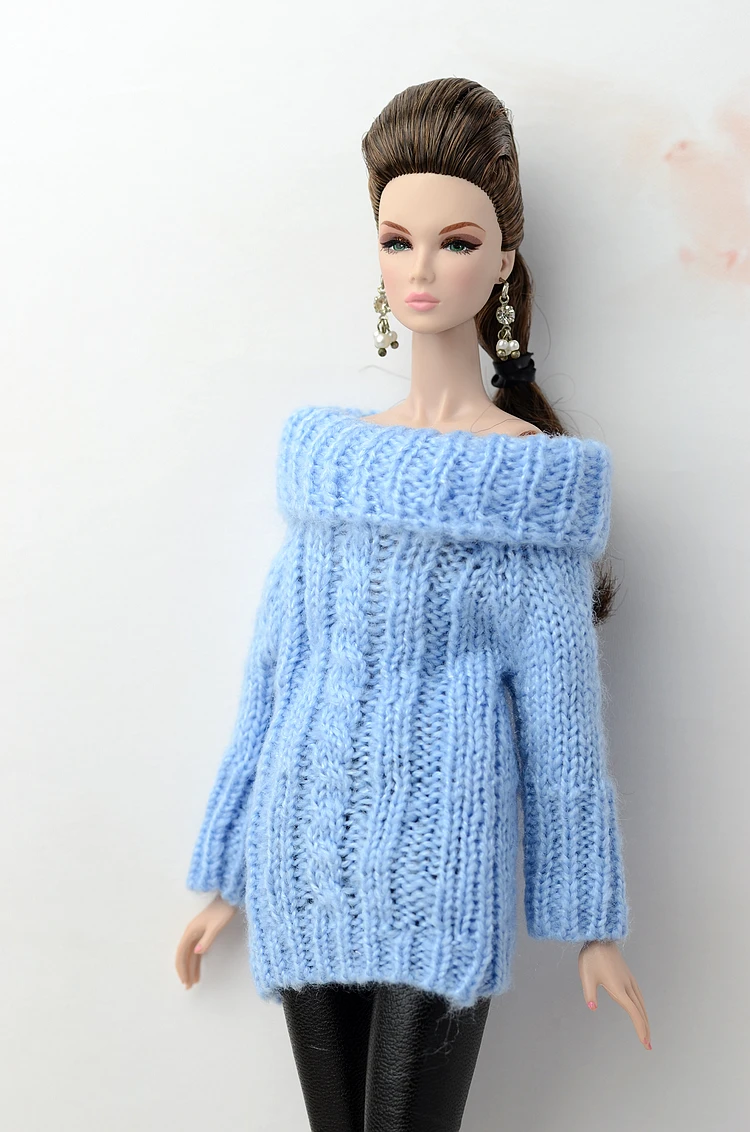 Костюм для Барби, кукла pullip, аксессуары, принцесса, повседневный костюм, топ, пальто для куклы Барби, одежда, свитер, белый, черный, желтый 1/6 - Цвет: only doll clothes G