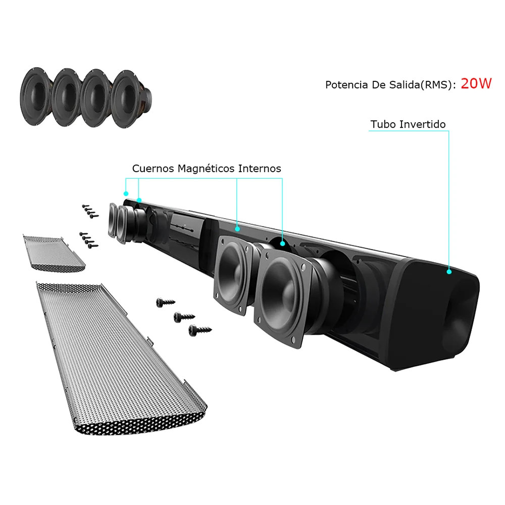 compatível com bluetooth, poderosa música 3d, aux