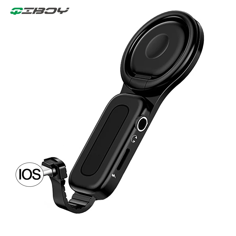 

For IOS Lighting To 3.5mm Jack Earphone AUX Audio Fast Charging Dual Plug Converter For iPhone 7 8 Ring Holder Headphone Adapter