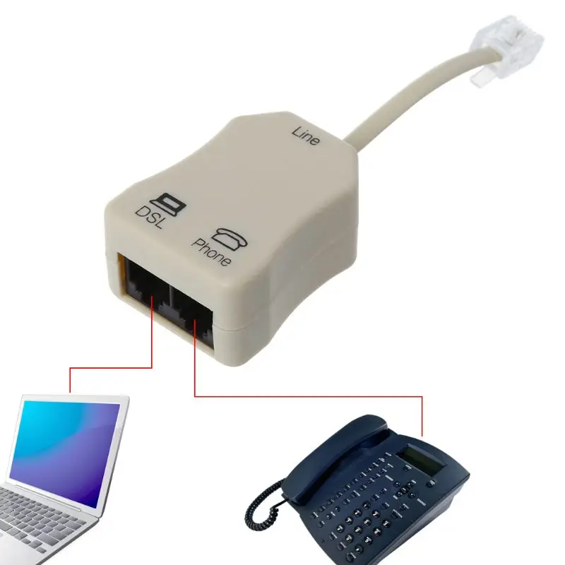 Módem ADSL portátil para teléfono, dispositivo divisor en línea para Fax, filtro de red, 1 tableta, ordenador portátil, toma pop usb|Conectores y cables de ordenador| - AliExpress