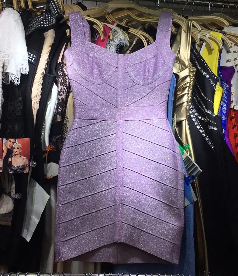 Новое летнее женское Бандажное платье Vestidos сексуальная одежда для подиумов и вечеринок с v-образным вырезом и открытой спиной фиолетовое Клубное платье
