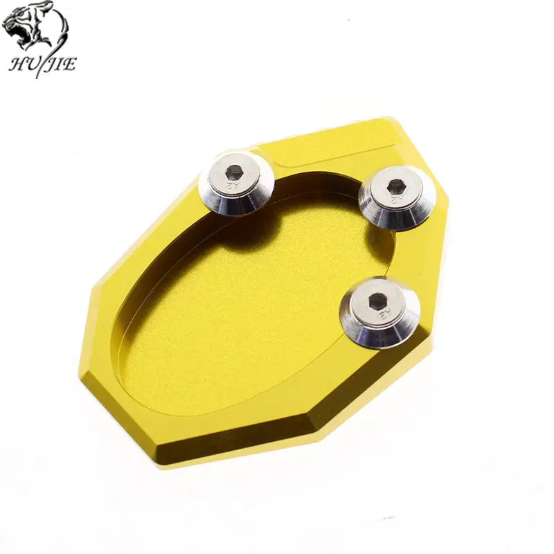 Желтый увеличитель боковой стойки CNC Kickstand увеличить Расширительная плата Pad для KAWASAKI VERSYS 650 2011- KLX 250 2009