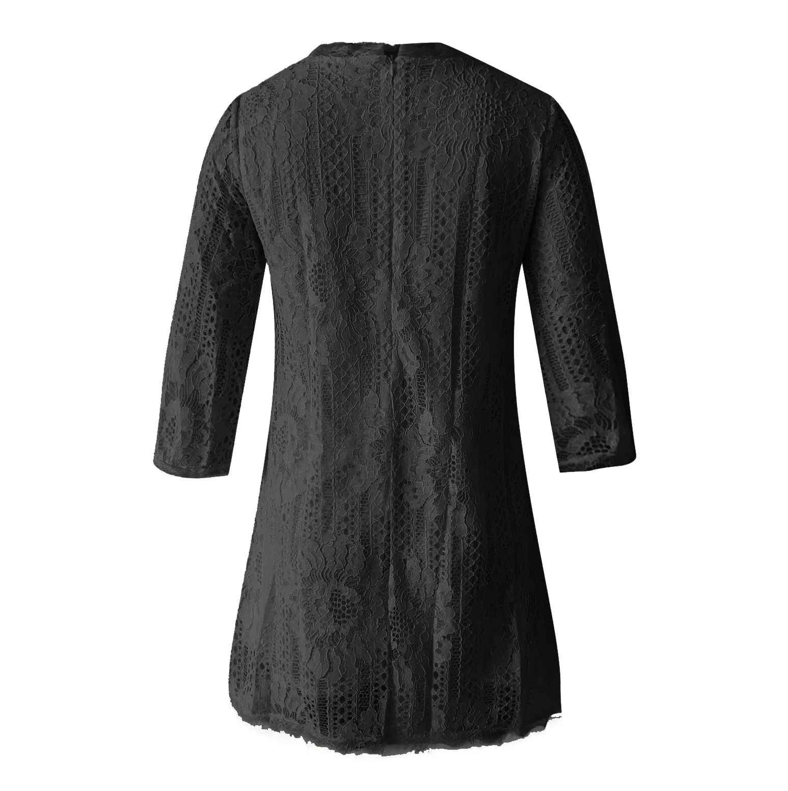 Sukienki vestidos ropa mujer, женское платье, рукав три четверти, круглый вырез, одноцветное, кружевное, с принтом, свободное, зимнее платье, robe hiver femme