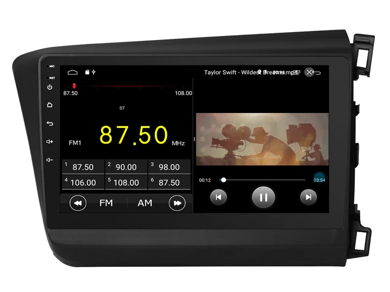 Автомобильный Android 9,0 плеер для Honda CIVIC RHD 2012 2013 магнитофон 4G Lte радио с Bluetooth и GPS головное устройство 2.5D ips экран