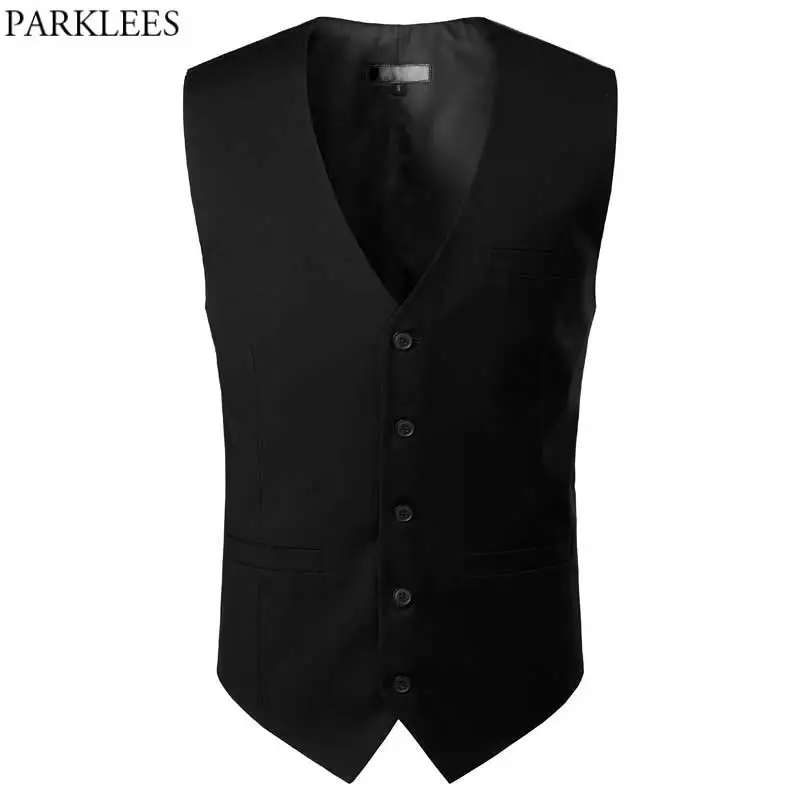 Formal Mens Vests Double Color | Black Wedding Vest Men | Black Dress ...