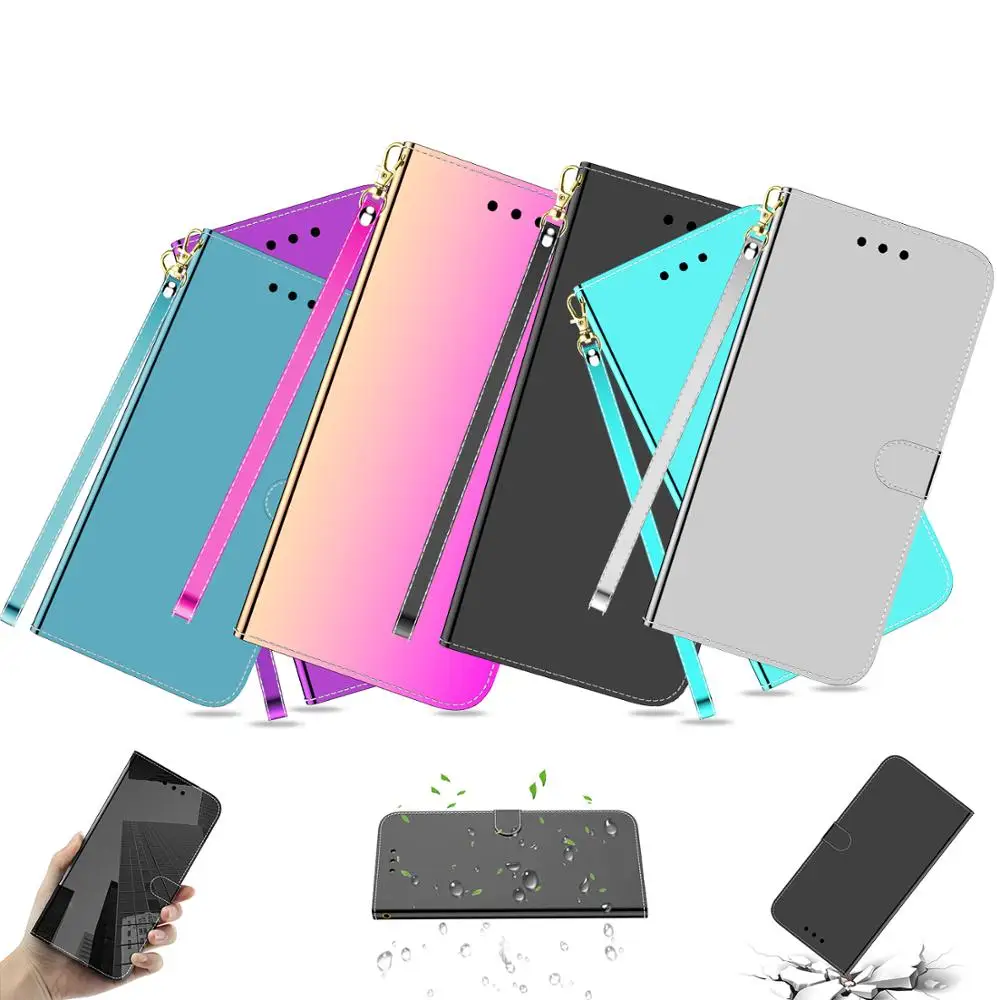 

Flip Mirror Flash Leather Case For Huawei P30 Pro Lite Y6 Y5 Shiny Case For Honor 10 Lite 8S Nova 4E P Smart 2019 Cases