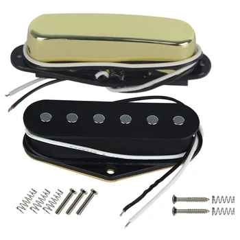 

Guitar Bridge Single Coil Pickup & Neck Pickup (Golden) Tele Pickup Set Fit Fender Tele Guitar Part