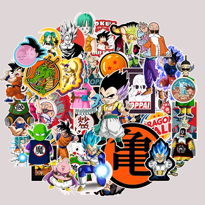 PickJoy Япония мультфильм dragon ball Стикеры для автомобиля ноутбука Холодильник Скейтборд обувь рок музыка наклейки игрушка наклейки(50 шт