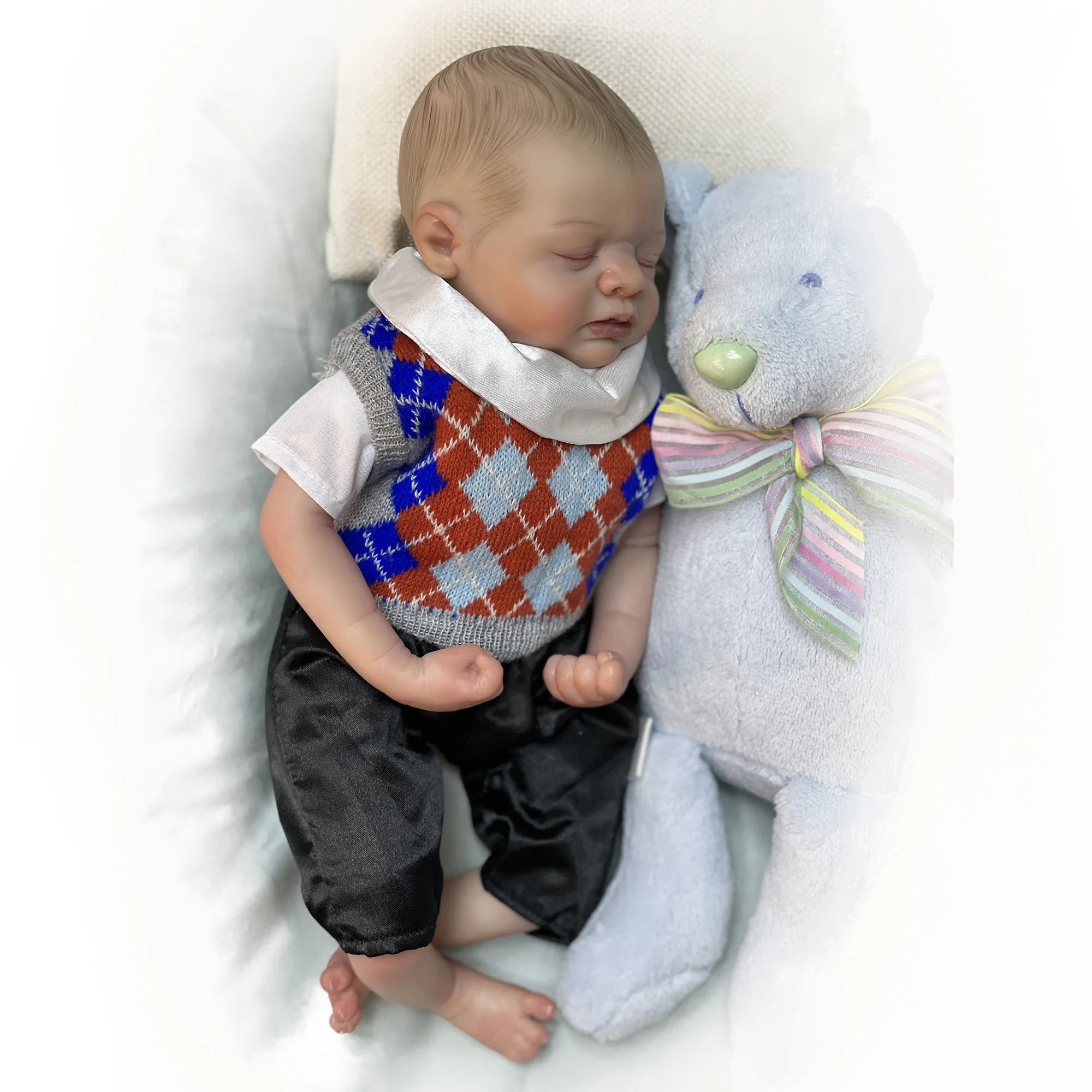 

14" Reborn Dolls Closed Eyes For Collection Fine Painting Not Factory Baby Toy Gifts