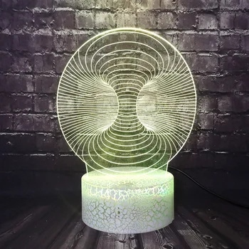 

3D Optical Night Light Global Abstract Geometrical Design USB LED Lamp Toy Atmosphere Bedroom Fashion Decor Light Luminous RGB