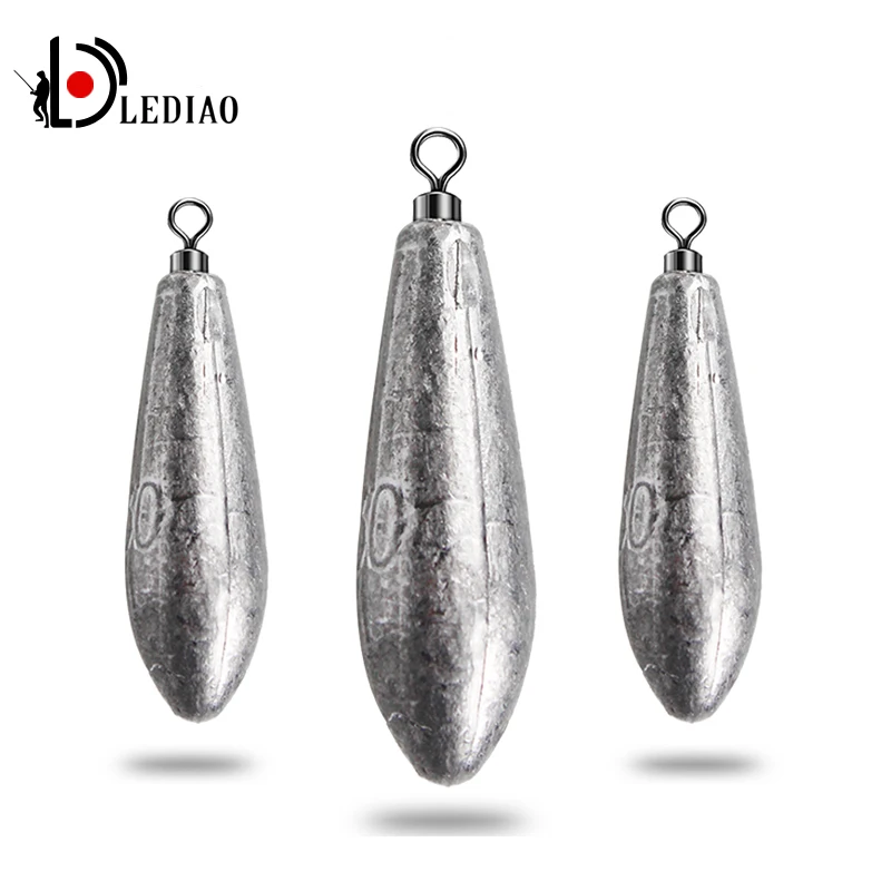 

LEDIAO Water Drop Lead Sinkers Fishing Lead Weight Swivels Oval Split Shot Olive Fishing Lead Sinker Lures Size 10g-100g Tools