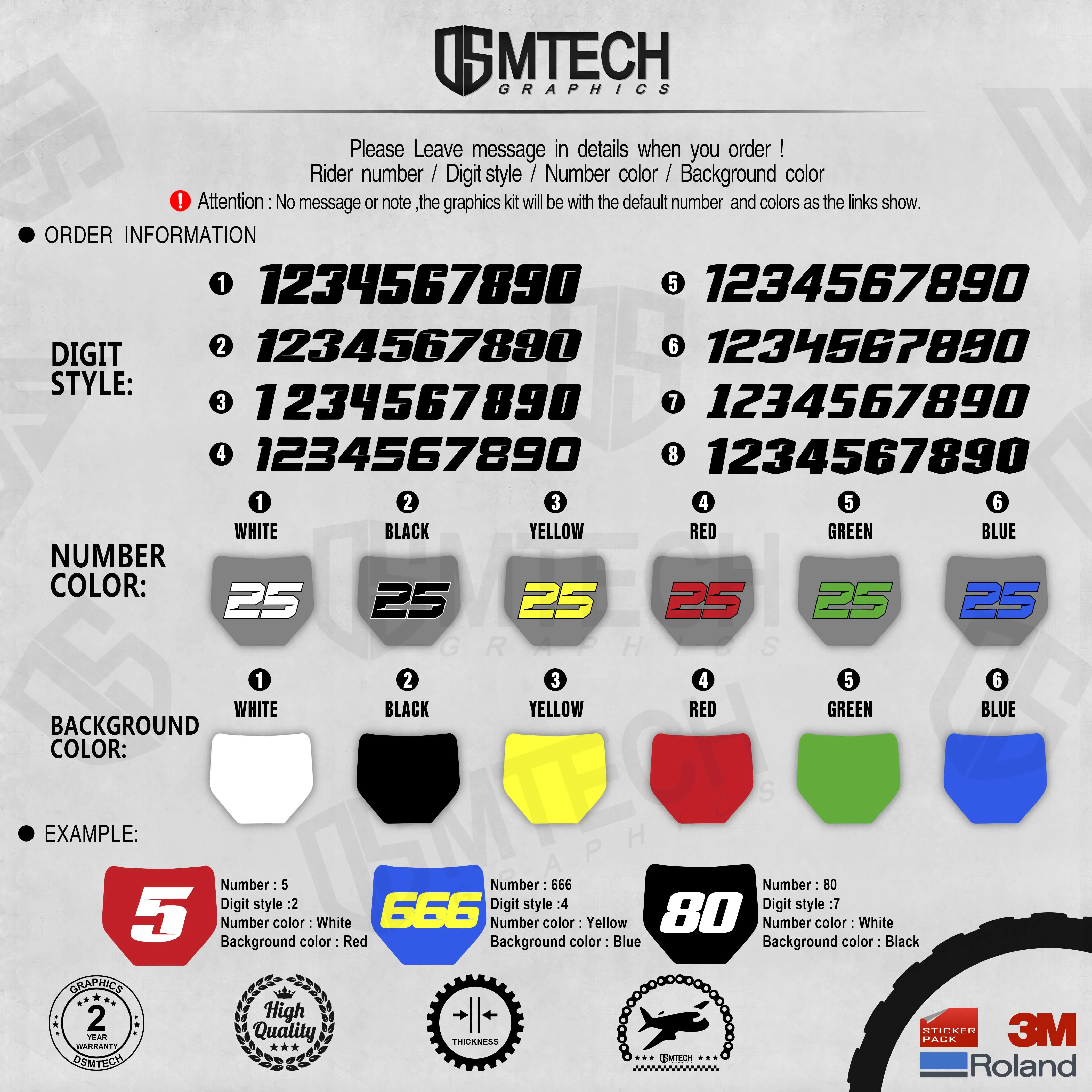 DSMTECH    ׷  Decals 3M   ƼĿ Ű 2007-2009 RMZ250 006