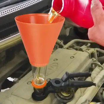 

Car Auto Oil Funnel Plastics Engine System Threaded Type Adjustable Clamp Width Universal Fit For Re-filling Engine Oil Collants