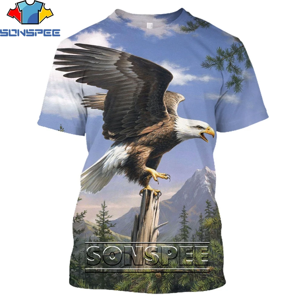 SONSPEE Fashion Streetwear Falcon Clothing Animal Eagle 3D Print T-shirt Summer Casual Men Hawk T Shirts Women Short Sleeve Tops