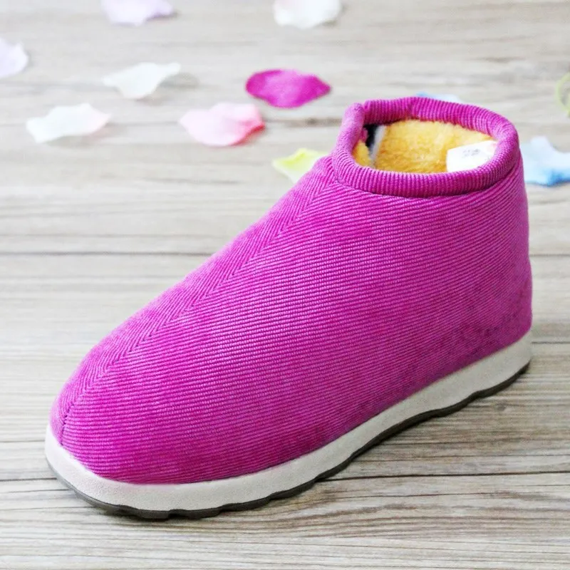 

Enshi Cotton-padded Shoes Winter Warm Slipper Middle-aged Cotton Men And Women plus Velvet Breathable Sole Home Floor Anti-slip