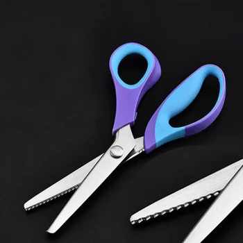 

Zig Zag Wave Pinking Shears Professional Dressmaking Fabric Scissors Leather Craft Upholstery Tailor Cut Scissors For Embroidery