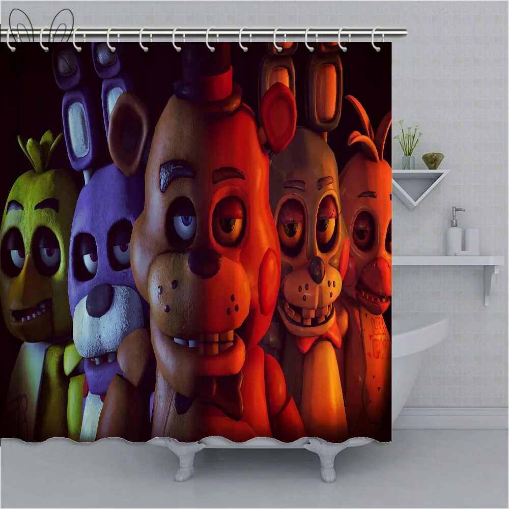 73517 «Five Nights at Freddy's», «пять ночей мультфильм 3D Водонепроницаемый душ Шторы игрушка медведь Экологически чистая фабричная Ванная комната Шторы Экран с наборы для ухода за кожей - Цвет: 73517