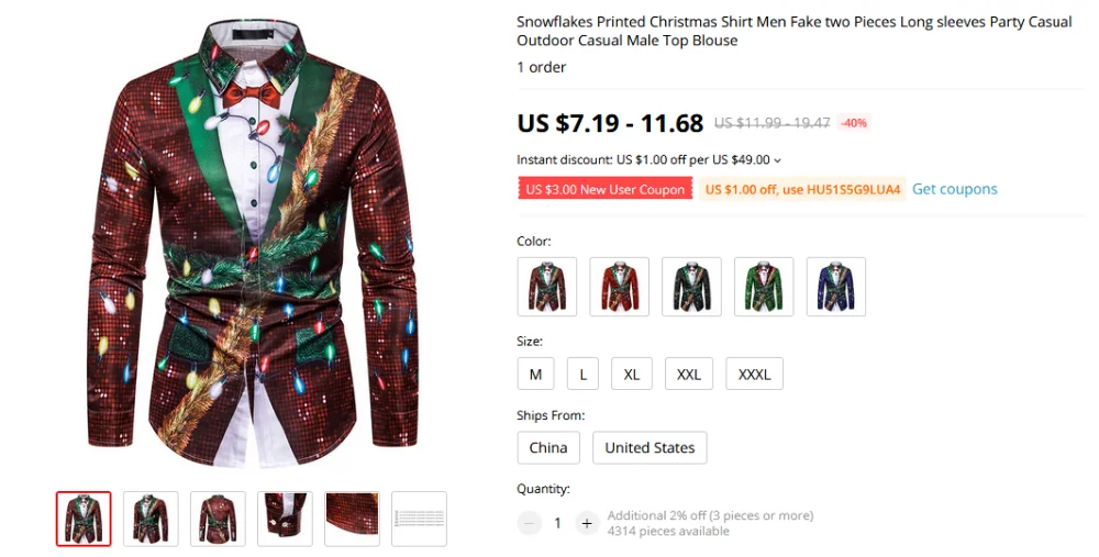 Funnyshirt с принтом, с длинным рукавом, на пуговицах, Мужская одежда, повседневная, снежинки, Рождественская, Печать оленей, рубашка, новогодние, вечерние, блузки