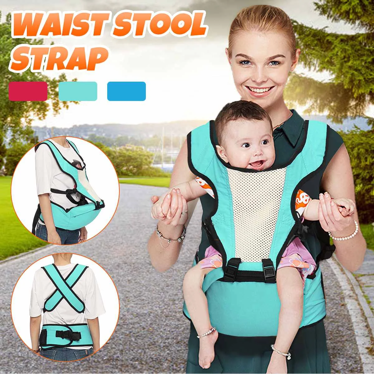 

Ergonomic Baby Carrier Infant Baby Hipseat Carrier Breathable Waist Stool Front Facing Kangaroo Sling Wrap for Baby Kids Travel