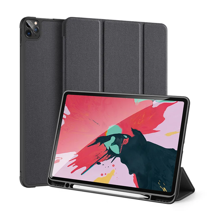 

Applicable New Style iPad Pro12. 9 2020 with Pen Slot Tablet PC Covers Simple Smart Dormancy Leather Case