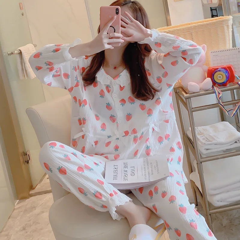 Цветочный Тонкий марлевый хлопок для беременных женщин и молодых матерей одежда для сна для беременных пижамы Грудное вскармливание Ночная рубашка Пижама для беременных домашняя одежда - Цвет: 3626