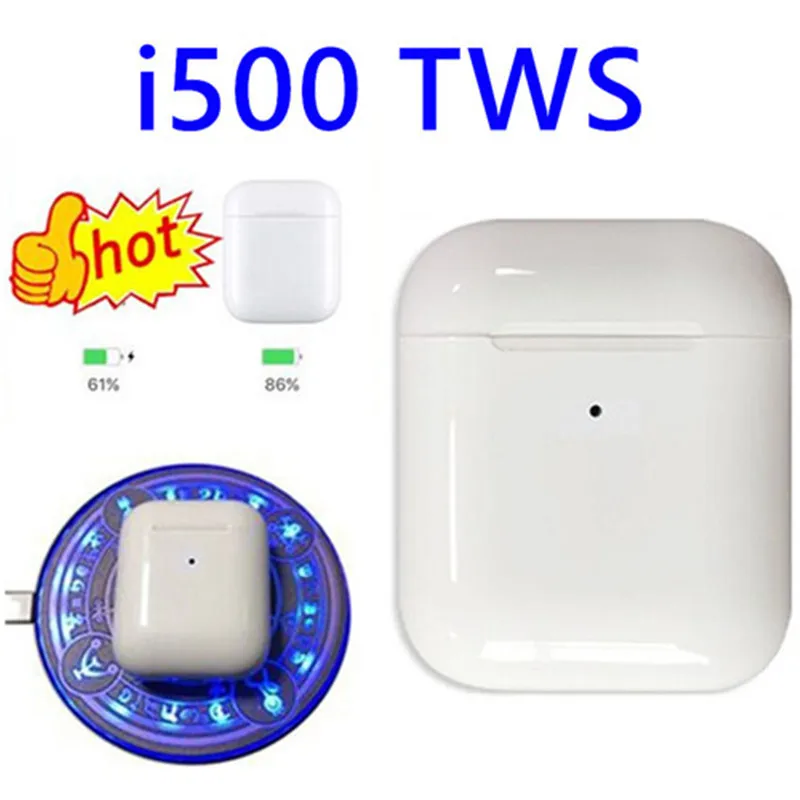 I500 tws белый 1:1 Супер копия air 2 беспроводные bluetooth наушники 5,0 спортивные наушники бас звук в ухо монитор водонепроницаемый Touch Headset Charging-Earphones Earpiece Replica Bluetooth Earbuds